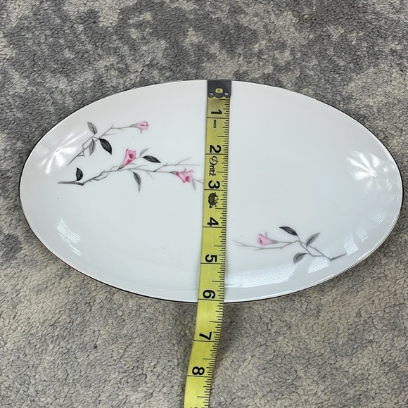 Cherry Blossom Fine China Japan 1067 Gravy Boat and Under Plate Floral White - Picture 12 of 14